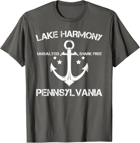 Vista 90 de Playera divertida de Lago Harmony Pennsylvania para acampada o pesca Negro