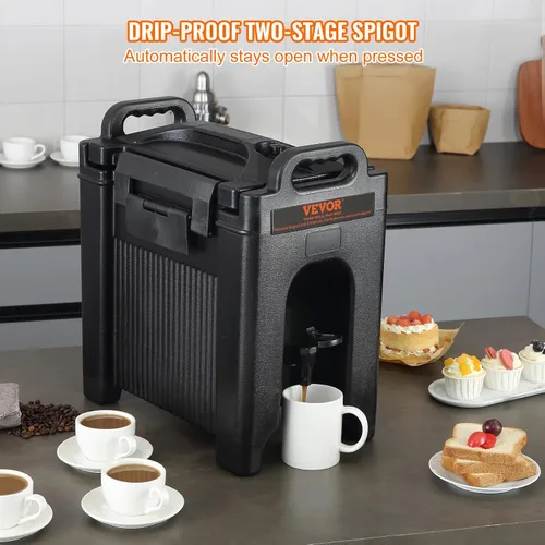 Vista 5 de VEVOR Dispensador de Bebidas Aislado, 2.5 Galones, Servidor de Bebidas Calientes y Frías de LDPE Grado Alimenticio, Dispensador Enfriador de Bebidas