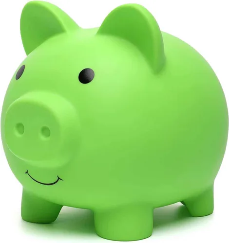 Vista 9 de Lindo Banco de Ahorro en Forma de Cerdo, Banco de Monedas para Niños y Niñas, Banco de Dinero de Plástico a Prueba de Rompimiento para Niños, Tarro