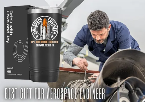 Vista 7 de Onebttl Regalos aeroespaciales para hombres, 20 onzas, regalos espaciales, vaso de acero inoxidable con tapa, taza de café de viaje con aislamiento