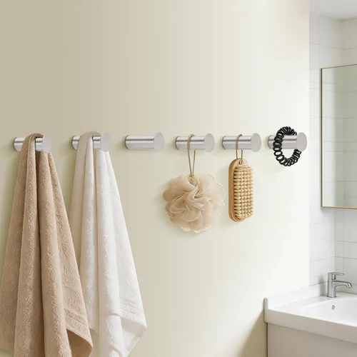 Vista 8 de NearMoon Ganchos para toallas, ganchos para abrigos, modernos ganchos decorativos para colgar sombreros en la pared, pinzas resistentes para colgar