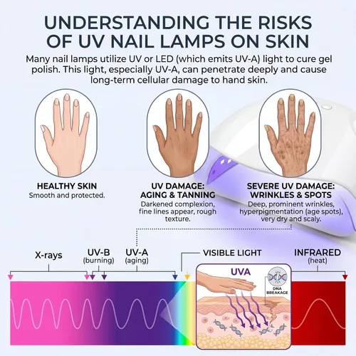 Vista 5 de Syhood 3 pares de guantes de luz UV para lámpara de uñas de gel, guantes de manicura, guantes anti UV sin dedos, protegen las manos de la lámpara