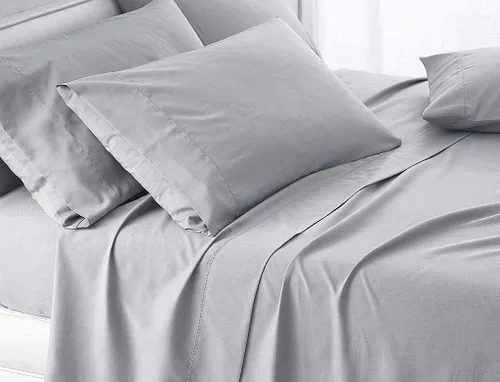 Vista 28 de Sábana egipcia beige maciza Full- 1 sábana bajera ajustable extra profunda para colchón de 16.0 in a 18.0 in