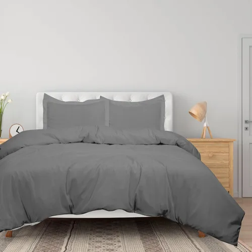 Vista 22 de ROYALE LINENS Funda de edredón negra tamaño individual – Fundas de edredón de 2 piezas – Cierre de cremallera – 1 funda de edredón individual de 68
