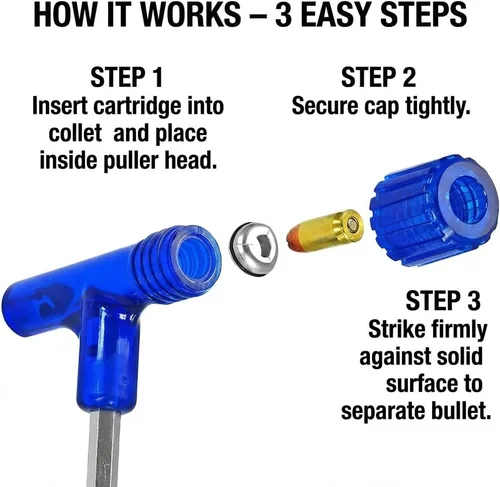 Vista 3 de AmeriGunClub - Estuche de impacto para extractor de balas, herramienta de desmontaje estilo inercia de fácil impacto para carga manual, se adapta a