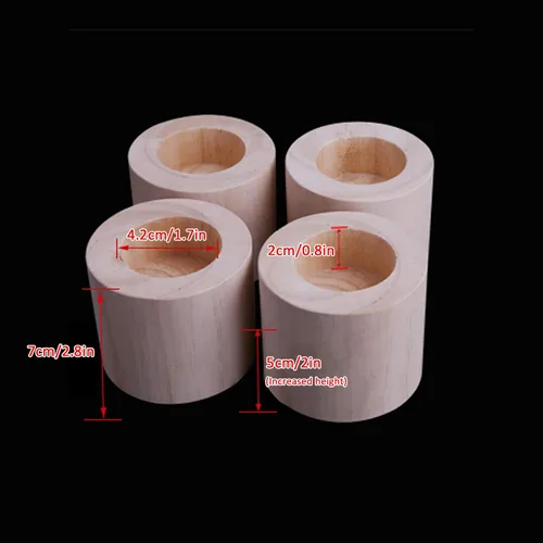 Vista 2 de Muebles modernos de pino de madera maciza ranurados redondos, patas de sofá, patas de bloque de madera, patas de apoyo, para cunas, escritorios