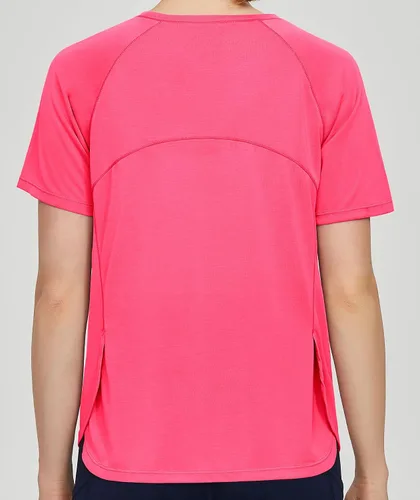 Vista 6 de Origiwish Camiseta de entrenamiento de manga corta para mujer, de secado rápido, para correr, gimnasio, atlética, casual, para yoga