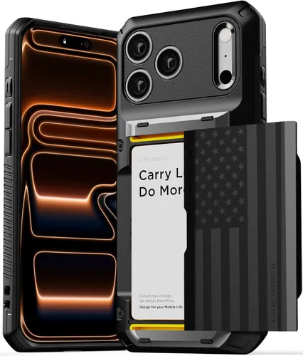 Vista 48 de VRS DESIGN Damda Glide Pro - Funda para iPhone 12 Pro Max, con [4 tarjetas] Premium Robusta [Semiautomática] Funda para tarjeta de crédito