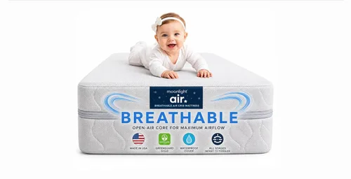 Vista 12 de Colchón para cuna Moonlight Slumber Air – Colchón para bebés y niños pequeños, lavable, de doble cara con diseño de núcleo abierto, sin espuma