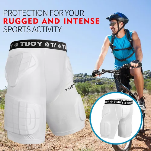 Vista 4 de Faja de fútbol acolchada para hombre, 5 almohadillas, almohadillas de fútbol integradas con protector de muslos para fútbol y béisbol