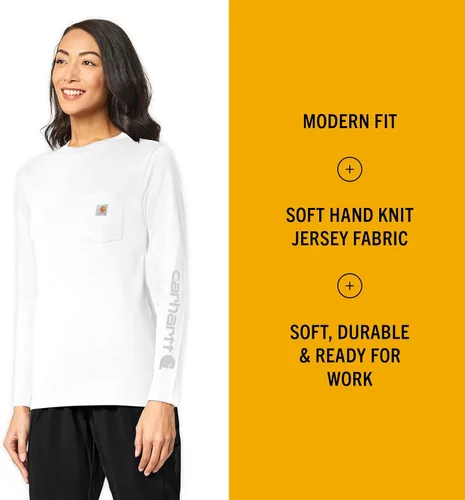 Vista 2 de Carhartt Camiseta con cuello redondo y bolsillo para mujer