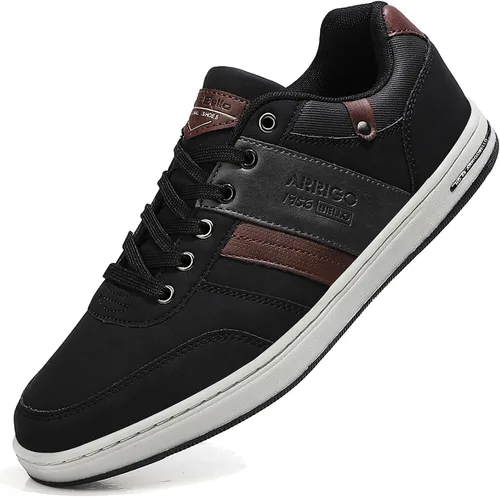 Vista 2 de ASTERO - Zapatos casuales para hombre, vestido de moda antideslizante y bajo, de piel sintética, zapatos para caminar, M
