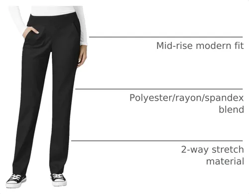 Vista 4 de Wink PRO Women's Knit Waist Cargo Scrub Pant Negro