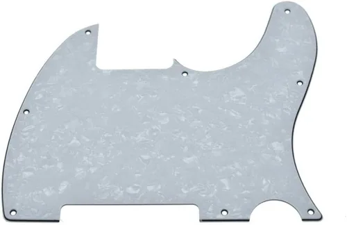 Vista 8 de KAISH Golpeador de 8 agujeros, liso, para guitarra Telecaster Esquire, perla de abulón