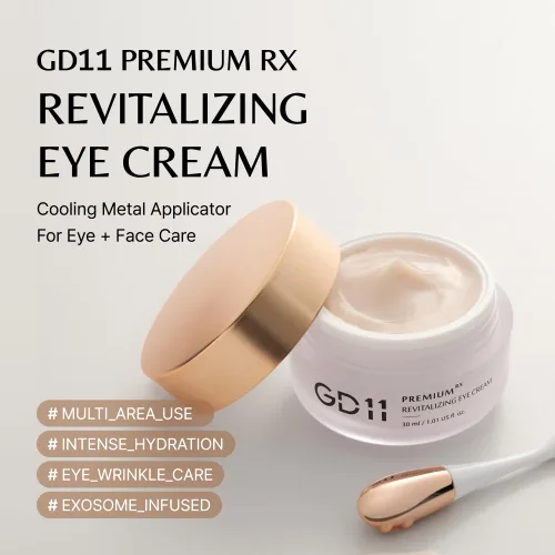 Vista 2 de GD11 Premium RX Crema de ojos revitalizante con masajeador de metal Crema antienvejecimiento y antiarrugas que reafirma y levanta el área