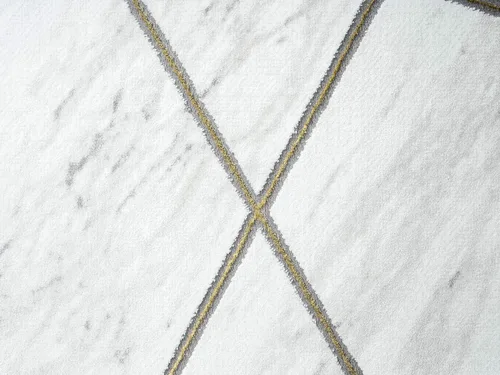 Vista 9 de Abani Luna LUN150A - Alfombra contemporánea de mármol con líneas doradas, 3 x 5 pies