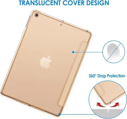 Vista 4 de JETech Funda para iPad de 10.2 pulgadas (modelo 2021/2020/2019, 9/8/7 generación), cubierta con activación/suspensión automática (beige)