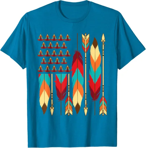Vista 8 de Native American Bandera - Camiseta de veteranos indígenas del Mes del Orgullo, Negro, S