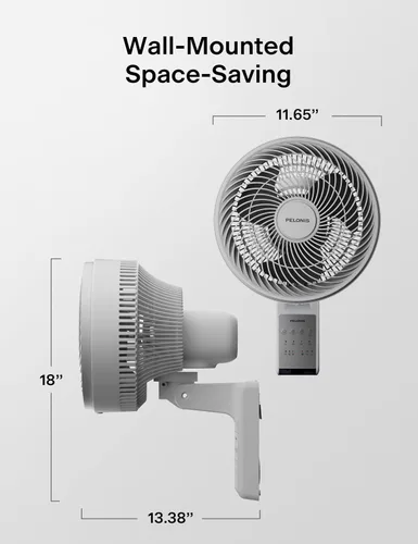 Vista 10 de PELONIS Ventilador oscilante de pared para interiores de 12 pulgadas con Gris