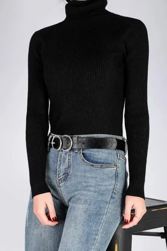 Vista 3 de Earnda Cinturón de piel sintética suave para mujer, para usar con jeans o vestido