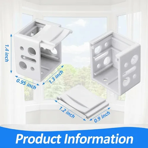 Vista 2 de Jetec 2 piezas de 1 pulgada Mini soportes de persiana de plástico blanco perfil caja montaje ventana persianas barandilla soporte reemplazo for