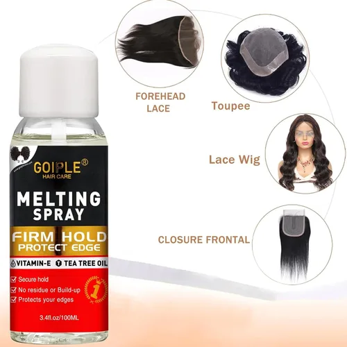 Vista 5 de Kit completo de pegamento de encaje con mousse de tinte de encaje, pegamento de peluca en aerosol de fusión de encaje para pelucas y postizos