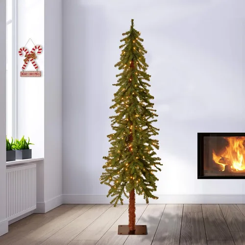 Vista 2 de National Tree Company 6ft Pre-Lit Hickory Cedar Artificial Christmas Tree