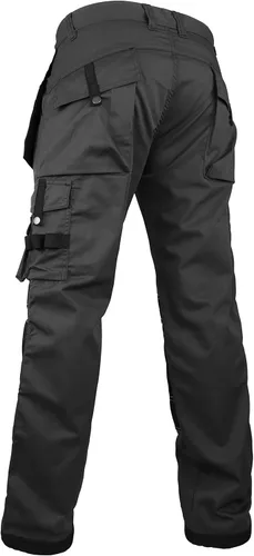Vista 5 de FASHIO FF Cordura - Pantalones de trabajo tácticos para hombre con bolsillos para herramientas de utilidad, pantalones de seguridad reforzados