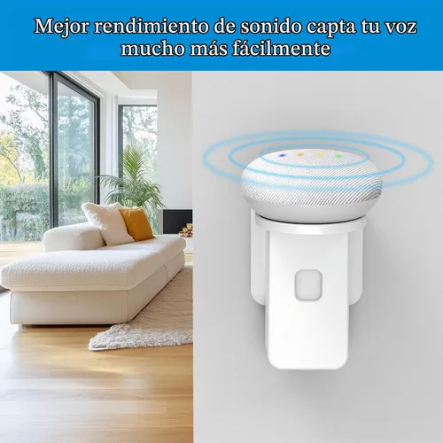 Vista 5 de PlusAcc Soporte de pared para Dot 5ª generación y Dot 4ª generación y Nest Mini, color blanco No requiere perforación, soporte de salida que
