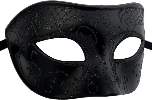 Vista 5 de Juego de máscaras venecianas de Mardi Gras para parejas, accesorio para disfraz de fiesta