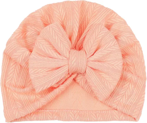 Vista 33 de Gorro de punto para bebé con lazos lindos turbante para envolver el sombrero (MZ6)