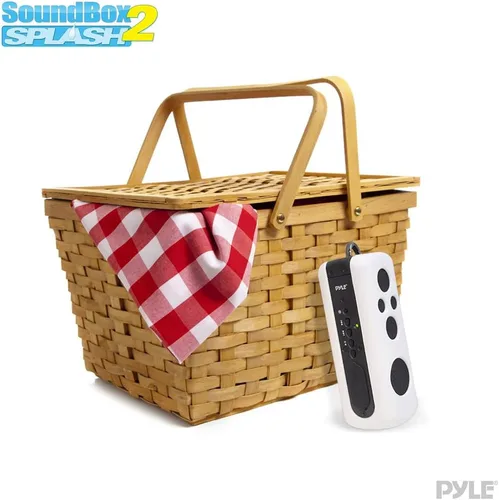 Vista 4 de Pyle Sound Box Splash - Altavoz portátil deportivo, inalámbrico, resistente al agua, compatible con Bluetooth, audio estéreo con conector de entrada