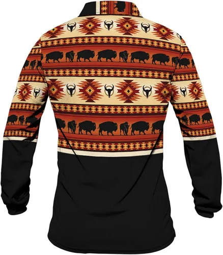 Vista 6 de Camisas para hombre, camisetas gráficas vintage, manga larga, media cremallera, botones, camiseta casual suelta 2023