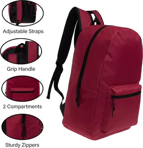 Vista 3 de Mochila de 17 pulgadas con kit de suministros escolares de 24 piezas estudiantes, profesores, aulas