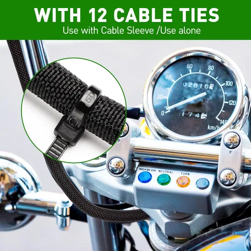 Vista 3 de Funda de organización de cables divididos de 10 pies, protector de cable de telar de alambre para cables de arnés automotriz de alta temperatura