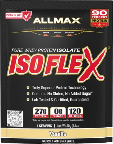 Vista 28 de ALLMAX Nutrition - ISOFLEX Polvo de Proteína de Suero, Proteína de Suero Aislada, 27g de Proteína, Pastel de Cumpleaños, 2 lb