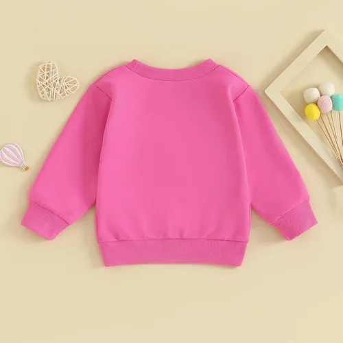 Vista 245 de Traje de San Valentín para bebé, niña, niño, traje de San Valentín, sudadera de manga larga con estampado de corazón