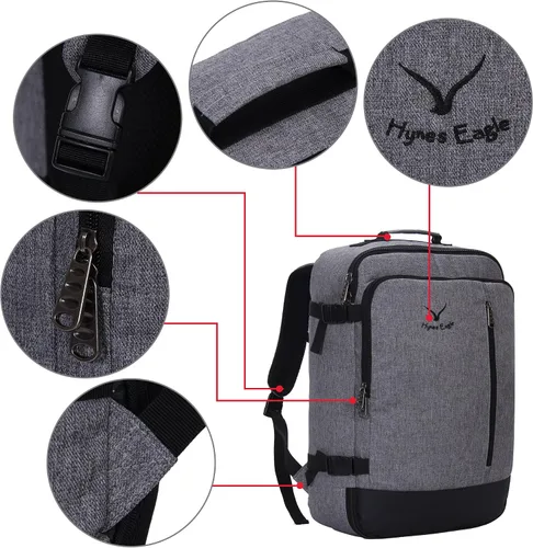 Vista 5 de Hynes Eagle Bolsa de mano de 38 L aprobado para vuelos, bolsa de fin de semana