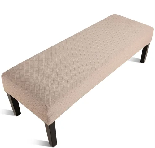 Vista 22 de Fuloon - Funda elástica de jacquard para banco de comedor, antipolvo, desmontable, funda para banco lavable, protector de cojín de asiento para Beige