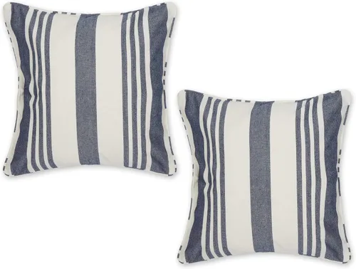 Vista 17 de DII Colección de fundas de almohada, algodón reciclado, cremallera oculta, 18x18, Dobby Plus, blanco roto, 2 piezas