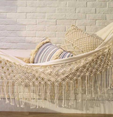 Vista 5 de Flber Almohada lumbar decorativa con borlas tejidas texturizadas, 12 x 20 pulgadas