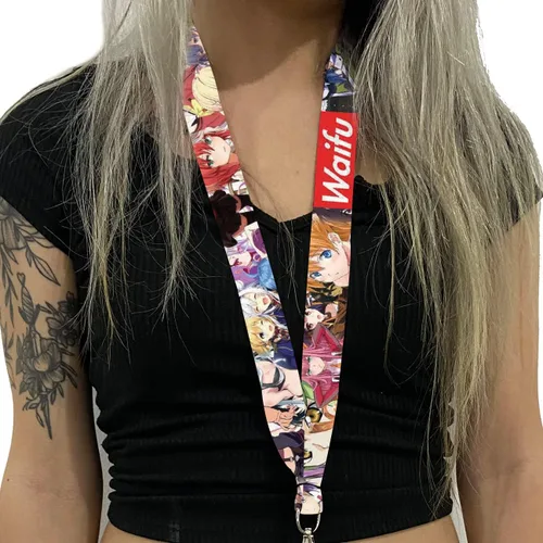 Vista 3 de Waifu Collage Kawaii Anime Lanyard Llavero Azul