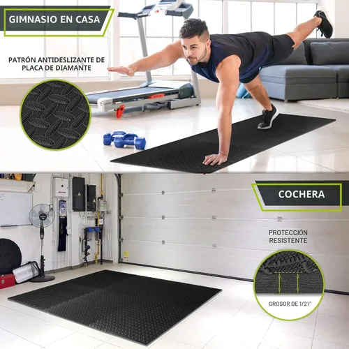 Vista 3 de ProsourceFit Alfombrilla de ejercicio con forma de rompecabezas, baldosas de espuma EVA entrelazadas, suelo protector para equipos de gimnasio