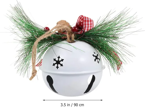 Vista 9 de Toyvian Cascabeles de Navidad, adornos tradicionales para árbol de Navidad, campanas de trineo de metal para decoraciones navideñas, 5 pulgadas
