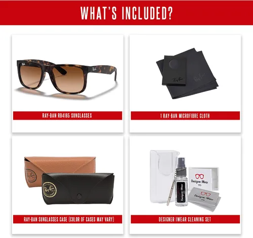 Vista 53 de Ray-Ban RB4165 JUSTIN Sunglasses For Men For Women+BUNDLE with ACCESSORY EYEWEAR KIT