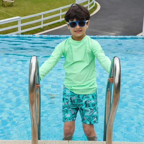Vista 6 de ESTAMICO Traje de baño de playa de secado rápido para niños con bolsillos