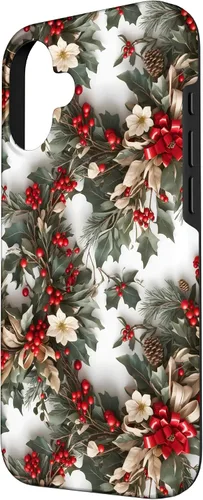Vista 2 de Casa Decoración de vacaciones Decoración de corona Festivo Navidad caso para iPhone 16