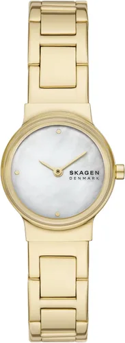 Vista 15 de Skagen Freja Reloj de cuarzo con correa de malla de acero inoxidable para mujer Cuero negro/Plateado