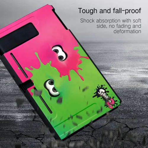 Vista 4 de PERFECTSIGHT Cute Protective Case for Nintendo Switch, Kawaii Soft TPU Slim Cover, Cartoon Hard Shell Dockable Case for NS Console and Joy Con