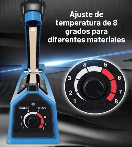 Vista 2 de Sellador térmico por impulso, sellador manual de bolsas, máquina de sellado térmico de 12 pulgadas, máquina selladora de impulsos para bolsas